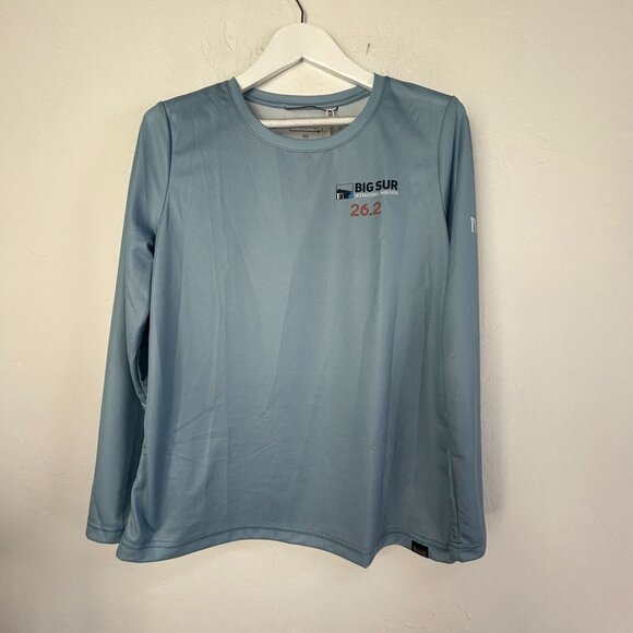 Recover Big Sur International Marathon 26.2 Blue Running Shirt Womens Large New - Picture 1 of 8